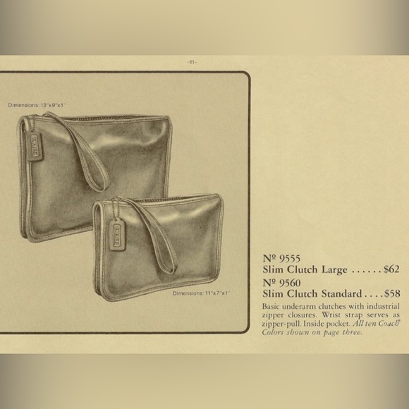 Vintage Coach N9560 Slim Clutch Standard, Black Leather - Picture 2 of 12